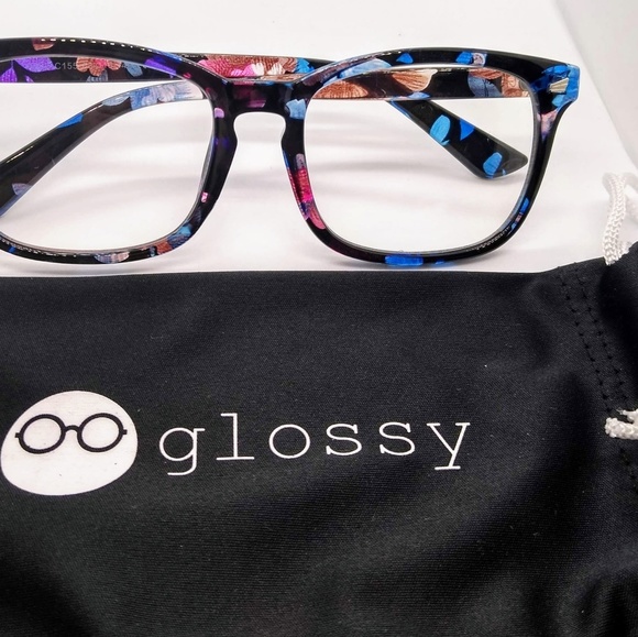 Glossy Accessories - New Anti Blue Light Blocking Glasses Floral Frames